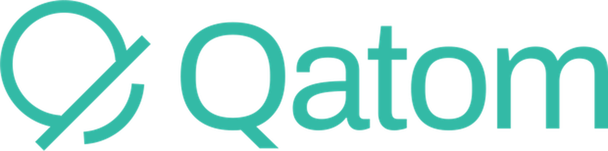 Qatom logo, verdigris
